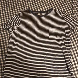Grey/White Striped Boyfriend Tee